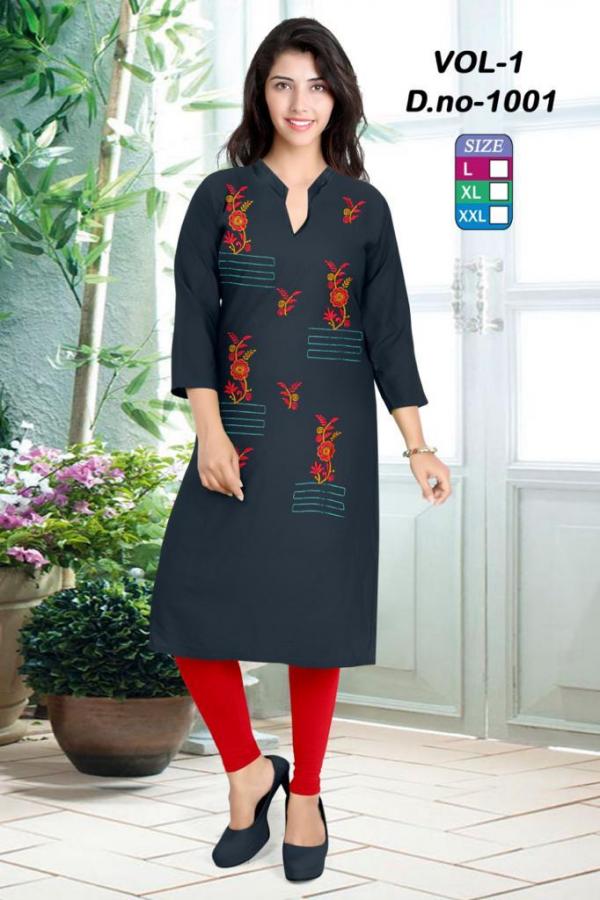 Rich Look-Rayon-With-Handwork-Kurti